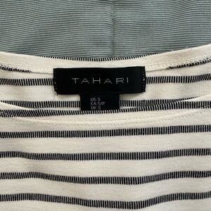 Tahari Monochrome Striped Blouse